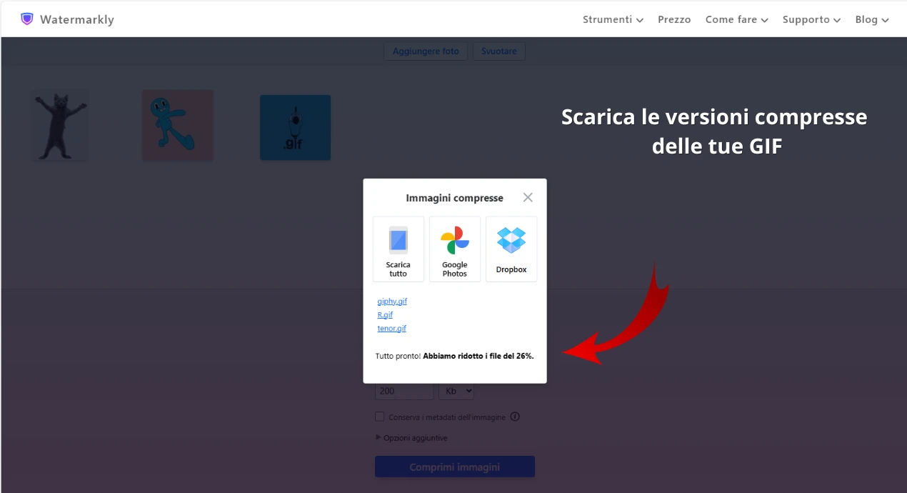 comprimi file gif