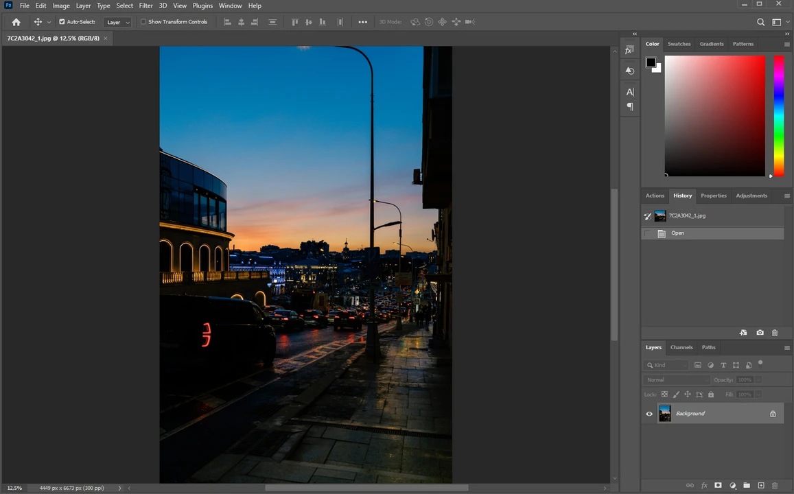 Import the image into Photoshop